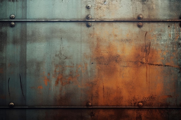 A metal wall with rust on it