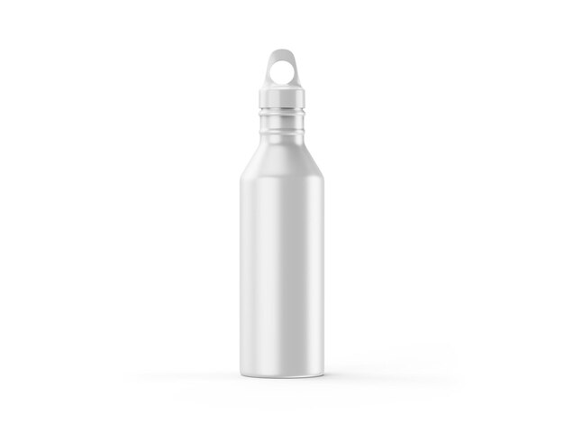 Photo metal water bottle on white background