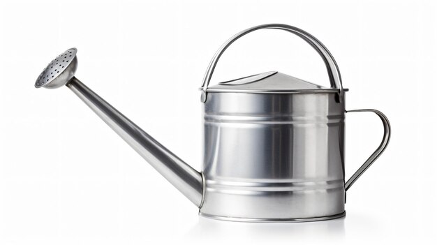 Metal watering can isolated on white background