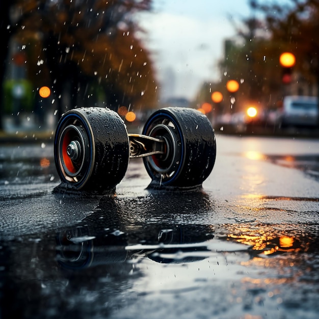 Photo metal wheel of vibration rink in action