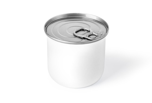 白地に金属の白い缶