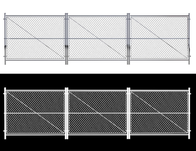 Foto recinto di filo metallico - isolato un recinto di filo metallico isolato su bianco. rendering 3d con un canale alfa