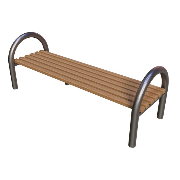 Metal and Wooden Park Bench