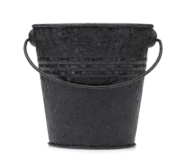 Photo metal zinc bucket isolated on white background