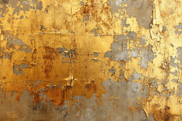 Metalen gouden textuur oude achtergrond van de muur