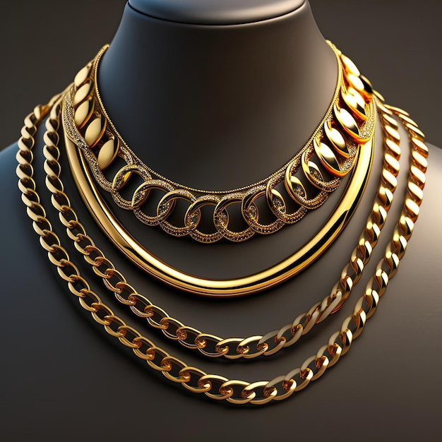 Metalen ketting met gouden element