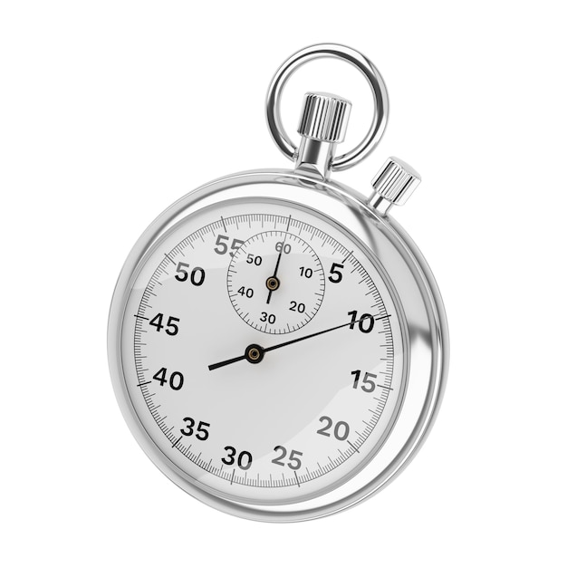 Metalen mechanische stopwatch geïsoleerd 3D-rendering