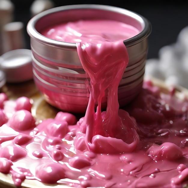 Foto metalik pembe slime ai