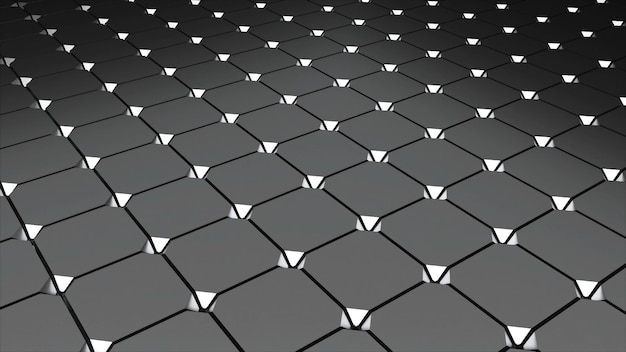 Metall floor with tiling abstract 3d rendering computer generating background