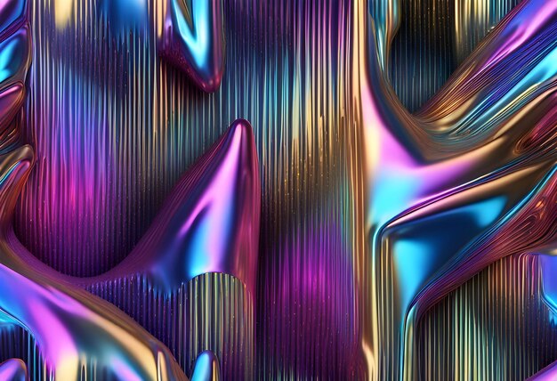 Metallic 3D image of abstract