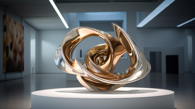 Photo metallic abstract sculpture