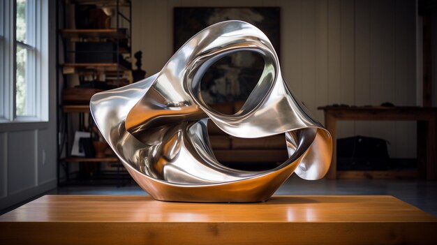 Metallic Abstract Sculpture