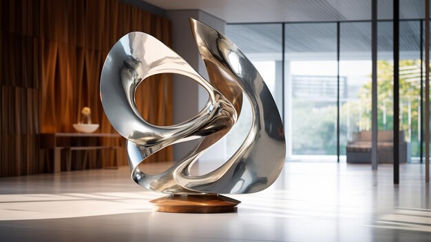 Metallic abstract sculpture