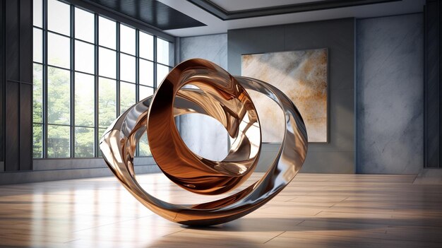 Metallic Abstract Sculpture