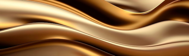 Metallic abstract wavy liquid panoramic wallpaper Generative AI