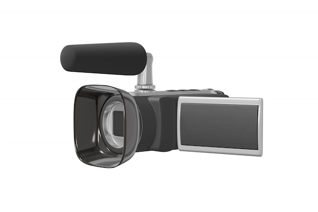 metallic black gray video camera