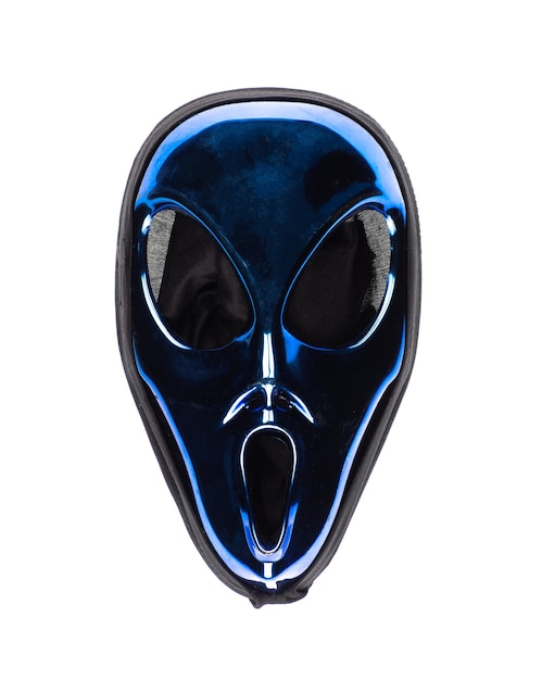 metallic blue alien mask