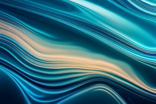 Metallic blue colors blend and sway in an abstract fluid background