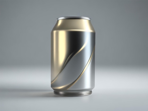 metallic can for mockup photography 8k hd gray gradient background realistic