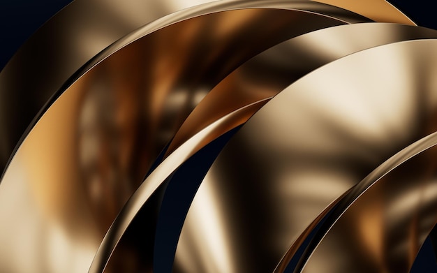 Metallic curve geometry background 3d rendering