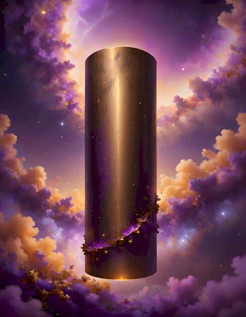 Metallic Cylinder in Dreamy Abstract Space