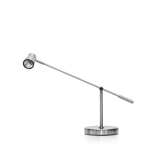 Metallic desk lamp isolated on white background Object with clipping path