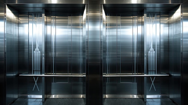 Metallic Elevator Doors