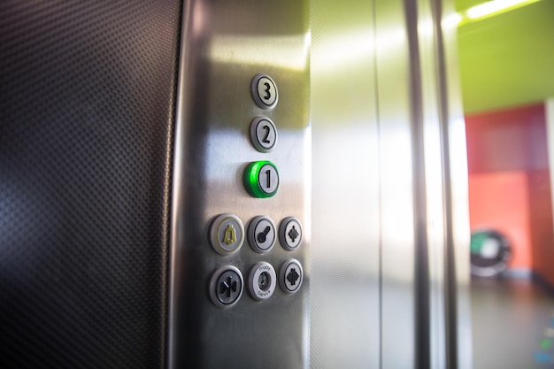 Photo metallic elevator panel