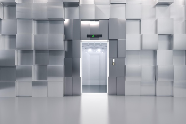 Photo metallic elevator or passenger lift