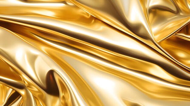 Metallic Gold Foil Background with Reflective Surface