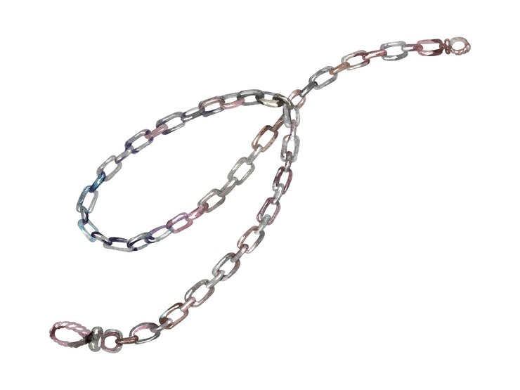 Photo metallic gray chain unisex jewelry bracelet necklace watercolor hand drawn illustration