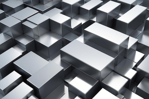 Metallic gray three dimensional rectangular shapes stock illustration