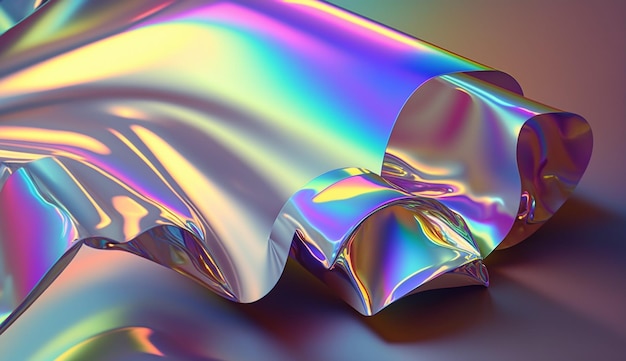 Metallic holographic iridescent gradient wallpaper