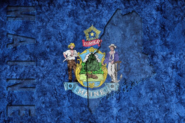 metallic maine state flag maine flag background
