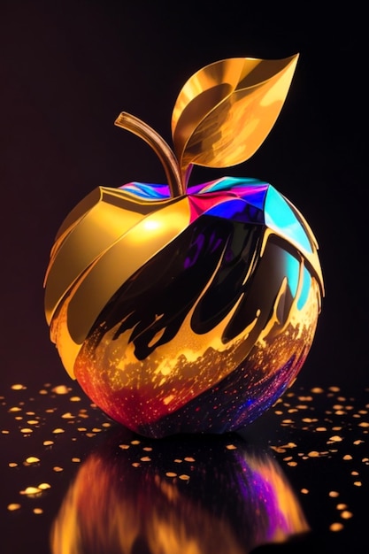 metallic ondergedompelde appelillustratie