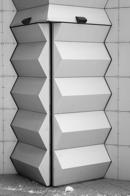 Metallic patterned wall of building