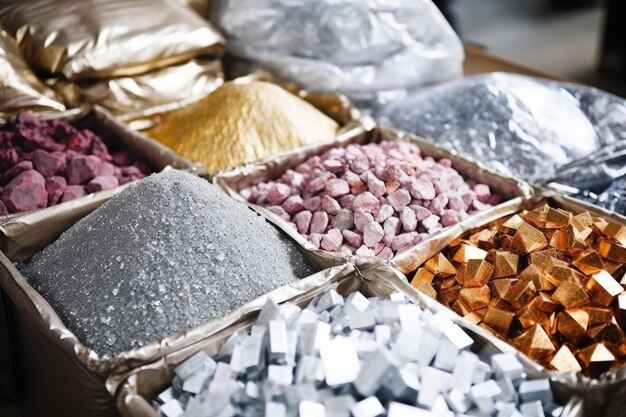 Metallic raw materials awaiting processing