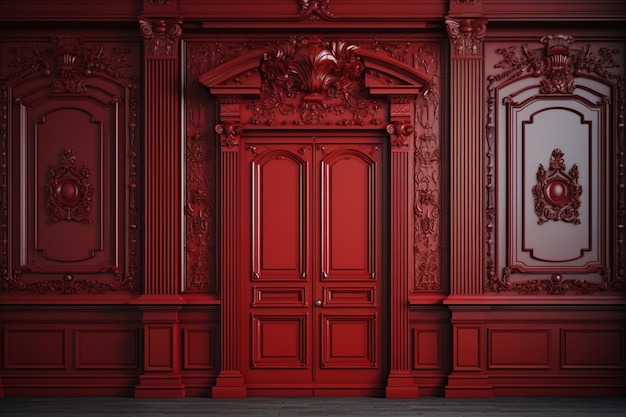 Photo metallic red door background