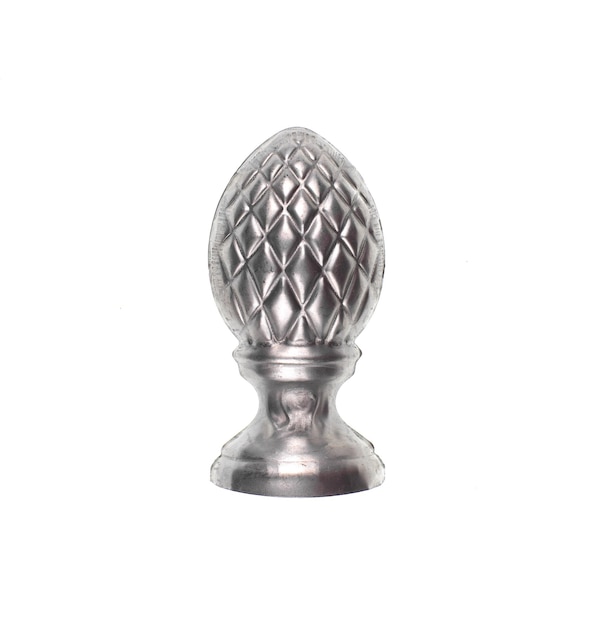 metallic silver decorative egg isolated on white background