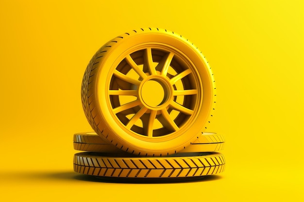 Metallic Stack Wheel geel Genereren van Ai