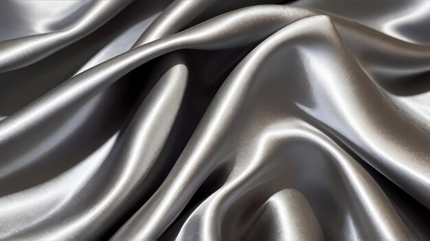 metallic texture satin fabric silver color