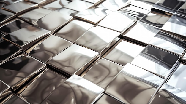 写真 metallic tile mosaic sleek wavy metal surface modern abstract texture for futuristic design