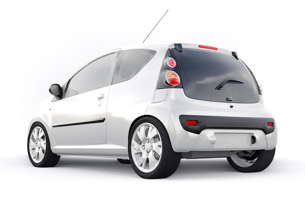 Metallic ultra compact city car for the cramped streets of historic cities with low fuel consumption 3d rendering