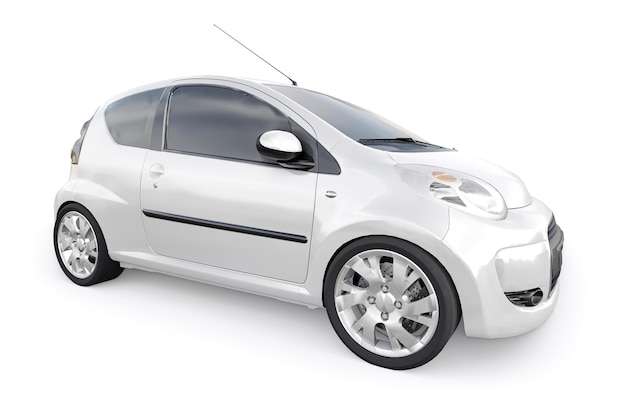 Metallic ultra compact city car for the cramped streets of historic cities with low fuel consumption 3d rendering