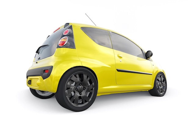 Metallic ultra compact city car for the cramped streets of historic cities with low fuel consumption 3d rendering