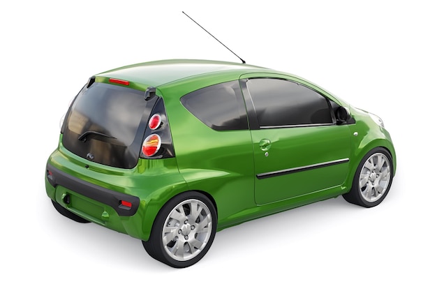 Metallic ultra compact city car for the cramped streets of historic cities with low fuel consumption 3d rendering