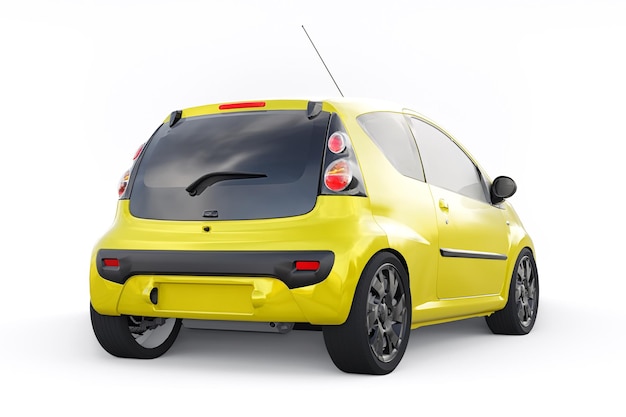 Metallic ultra compact city car for the cramped streets of historic cities with low fuel consumption 3d rendering