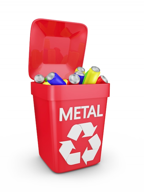 Metallic waste container 