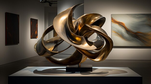 Metallische abstracte beeldhouwkunst