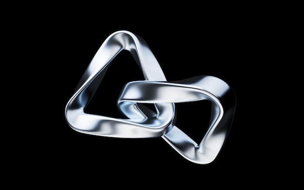 Metallische curve geometrie achtergrond 3d rendering Digitale tekening